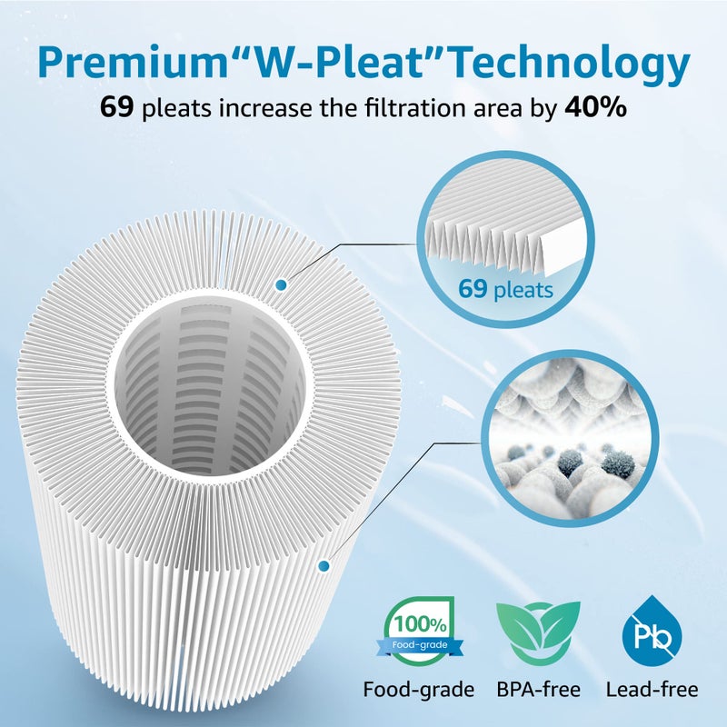 AquaCrest AQUA CREST FXHSC Whole House Water Filter, Replacement for GEÂ® FXHSC, GXWH40L, GXWH35F, American Plumber W50PEHD, W10-PR, CulliganÂ® R50-BBSA, 5 Micron 10" x 4.5", High Flow Sediment Filters, Pack of 2 - Image 4